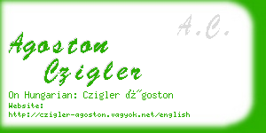 agoston czigler business card